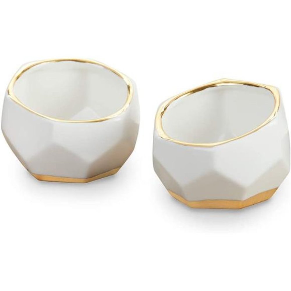 Geometric Ceramic Planters Decorative Bowls (Set of 2) Trinket Dish, Home, Room